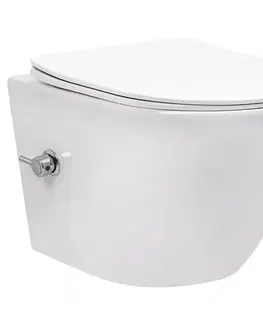 Záchody REA - Závesná WC misa Carlo Lux Rimless s funkciou bidetu REA-C9701