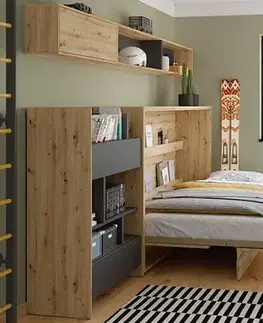 Nábytok Dig-net nábytok Regál Lenart BED CONCEPT BC-25 | dub artisan / čierna