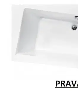 Vane BESCO - Asymetrická vaňa ASTI - Rozmer vane - 160 × 100 cm, Spôsob prevedenia - Pravé VANAST16P + OLVPINOZ
