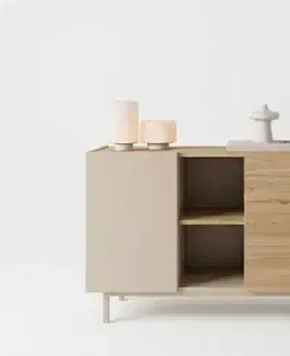 Komody a skrinky DREAM široká komoda s dvierkami 3D, sepet/béžová