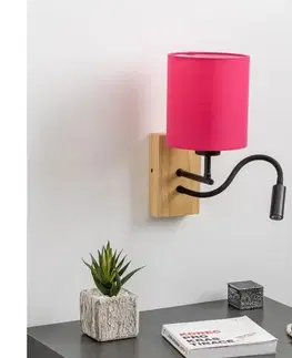 Svietidlá BRILAGI - LED Nástenná lampa NUBILA WOOD 1xE27/25W/230V + LED/3W dub/ružová BG1564+BG1577