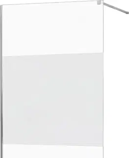 Sprchové dvere MEXEN/S - KIOTO Sprchová zástena WALK-IN 120x200 cm 8 mm, chróm, Transparent / matné sklo 800-120-101-01-35