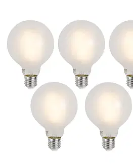 LED osvetlenie Sada 5 ks Inteligentné stmievateľné LED žiarovky E27 G95 matné 7W 806lm 2700-6500K