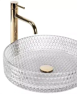 Umývadlá Umývadlo na dosku Cristal 39 Transparent Rea-U8881