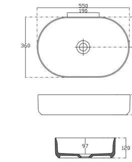 Umývadlá ISVEA - INFINITY OVAL keramické umývadlo na dosku, 55x36cm, terrazzo 10NF65055-2L-TRZ