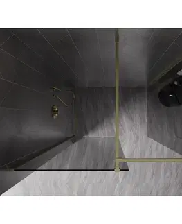 Sprchové dvere MEXEN/S - Kyoto-X Sprchová zástena WALK-IN 110 x 110, transparent 10 mm, zlato kefovaná 800-110-202-55-00-110-X