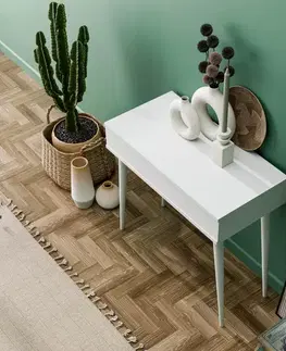 Kozmetický stolík RALPH vyklápací toaletný stolík, biela