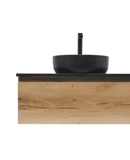 Kúpeľňový nábytok Kúpeľňová skrinka s umývadlom a technickým kameňom SAT B-Way 79x30x45 cm dub BWAY80OAKTKUB BWAY80OAKTKUB