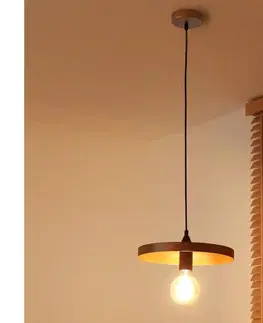 Svietidlá  - Luster na lanku IRONLINE 1xE27/15W/230V pr. 30 cm medená/čierna 70576