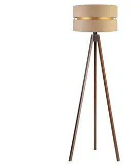 Lampy  - Stojacia lampa DUO 1xE27/60W/230V pr. 44 cm béžová/wenge AS0462+DU82672