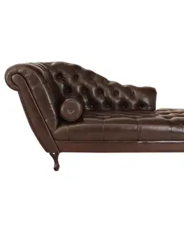 Sedacie súpravy Leňoška Chesterfield Delano z pravej hovädzej kože Brown