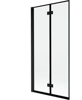 Sprchové dvere MEXEN - MIST vaňová zástena 90x150 cm 6mm 2-s, čierna, okraj, ľavá 8A9-090-002-70-70-L