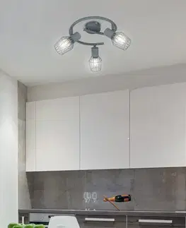 Stropná svetla Špirálová stropná lampa 3X40W E14 sivá VIKING