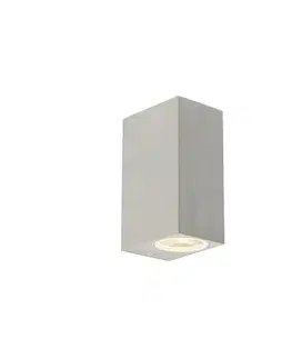 Vonkajšie nástenné svietidlá Moderná nástenná lampa hliníková 2-žiarovková IP44 - Baleno