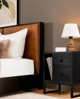 Nočné stolíky Nočný stolík Glimmer - Wood Black, Black