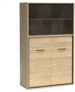 Vitríny v podkrovnom štýle Vitrína M5 Mediolan Natural Hikora