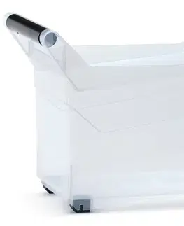 Úložné boxy NABBI NUK3H plastový úložný box na kolieskach 14 l priehľadná