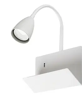 Svietidlá Rabalux 71090 nástenná lampa s odkladacím priestorom Tacito, biela