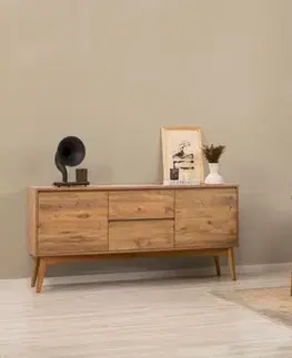Jedálenské sety Set s rozkladacím stolom, stoličkami a konzolou (6 kusov) Vina 01 0701 - Atlantic Pine, Grey
