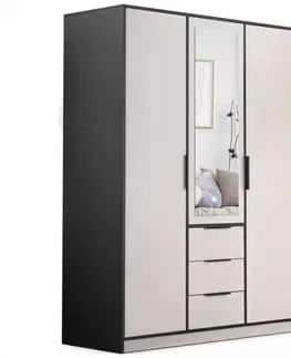 Šatníkové skrine ArtStol Šatníková skriňa LATI D3 | čierna/kašmír