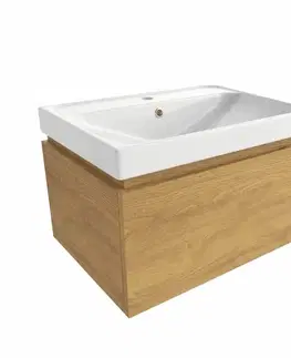 Kúpeľňový nábytok Kúpeľňová skrinka s umývadlom SAT Feel 60x30x46 cm dub medový mat SATFEEL60DMU5 SATFEEL60DMU5