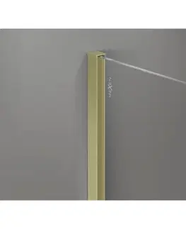 Sprchové dvere MEXEN/S - Kyoto-X Sprchová zástena WALK-IN 90 x 90, transparent 10 mm, zlato kefovaná 800-090-202-55-00-090-X