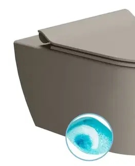 Záchody GSI - PURA závesná WC misa, Swirlflush, 36x55cm, tortora dual-mat 881505