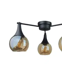 Svietidlá Keter Lighting Prisadený luster STAR 3xE27/60W/230V čierna/dymová béžová 2844