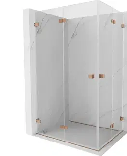 Sprchovacie kúty MEXEN/S - Lunar-F Duo sprchovací kút skladacie dvere 95 x 85, transparent, meď kartáčovaná 836-095L-085P-65-00