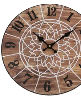 Hodiny Nástenné hodiny Mandala 34 cm, natural