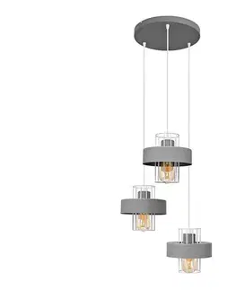 Svietidlá  Luster na lanku VOLTA 3xE27/15W/230V pr. 42 cm šedá W-KD 1377/3 GR+WT