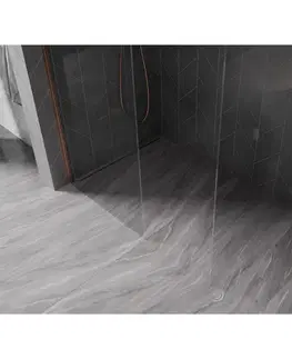 Sprchové dvere MEXEN/S - Kyoto-X Sprchová zástena WALK-IN 110 x 80, transparent 10 mm, meď kartáčovaná 800-110-202-65-00-080-X