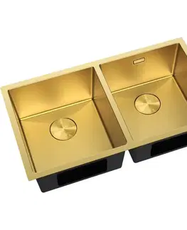 Kuchynské drezy MEXEN MEXEN - Binox oceľový drez 2-bowl 800 x 450 mm, zlatá HC 6421802000-55HC