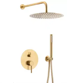 Sprchové súpravy pre skrytú montáž a príslušenstvo Podomietkový sprchový set s 3-funkčnou batériou Moza Gold