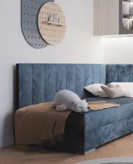 Postele ArtBed Detská posteľ COIMBRA III | modrá 90 x 200 cm Prevedenie: ľavé