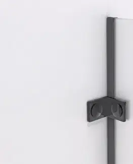 Sprchové dvere CERANO - Sprchová zástena Walk-in Orbis Round - Pravá - 8 mm - guľatá vzpera - čierna matná, mliečne sklo - 130x200 CER-999939