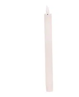 Vianočné dekorácie Súprava kónických sviečok s LED osvetlením, biela, 2 ks, parafín, 25 cm