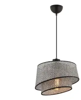 Svietidlá  Závesné svietidlo na lane BARETTE 1xE27/60W/230V sivá/čierna 390FLH2488