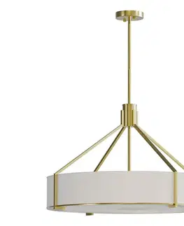 Svietidlá Open Design OR85662 - Luster na tyči DORETTO 6xE27/15W/230V pr. 70 cm zlatá/biela OR85662
