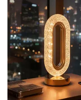 Lampy  Stmievateľná nabíjacia stolná LED lampa DUBAI LED/2W/5V 400 mAh zlatá 12504