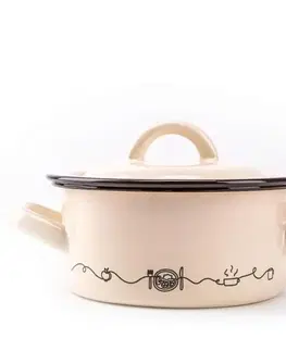 Hrnce Kinekus Kastról smaltovaný s pokrievkou, 26cm/6,0L, dekor Linea