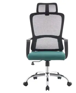 Kancelárske stoličky KONDELA Randy kancelárske kreslo čierna / zelená / chróm