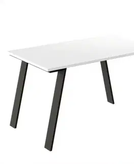Jedálenské stoly Rozkladací stôl Liwia 130/210x80cm Biely lesk