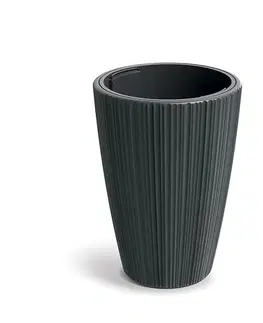 Kvetináče a truhlíky DMOR400-419U plastový kvetináč 39 cm tmavosivá
