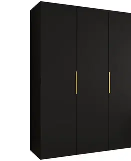 Šatníkové skrine Skriňa Marbella I 150 čierna/zlatá