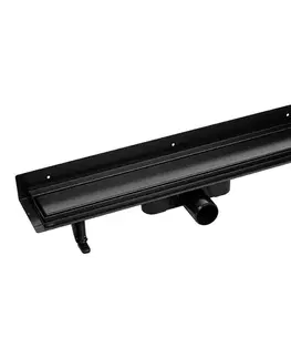 Sprchovacie kúty Laveo - Basso - sprchový žľab nástenný 90 cm, čierná COB_791D
