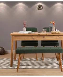 Jedálenské sety Jedálenský set s rozkladacím stolom a stoličkami (4 kusy) Santiago Atlantice -Green