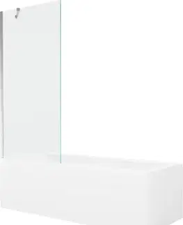 Sprchové dvere MEXEN/S - Cubik obdĺžniková vaňa 170 x 70 cm s panelom + vaňová zástena 80, transparent, chróm 550317070X9508000001