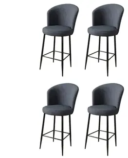 Barové stoličky Bar Stool Set (4 Pieces) Fora - Anthracite, Black