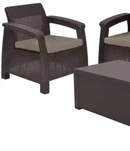 Záhradné sedacie súpravy Záhradný set CORFU BOX Allibert